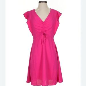 Monteau Fuchsia V-Neck Dress